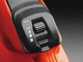 Cruise control allows users to easily set the blower at the optimum RPM for each specific task.