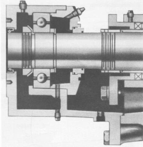 FIGURE 16 - GREASE LUBRICATED BEARING HOUSING 6. Place the sleeve O-ring (3-914-9) onto the shaft, into the sleeve counterbore.