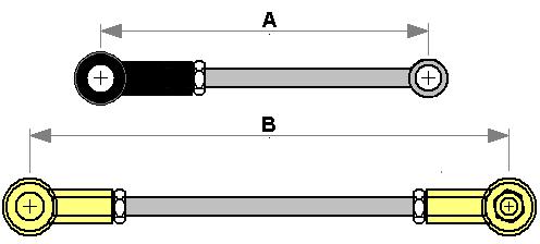 After assembling the Wheel Angle Sensor and Linkage Rods, use Figure 2 to determine the measurement points and Table 2 for the suggested lengths of the rods for the final assembly.