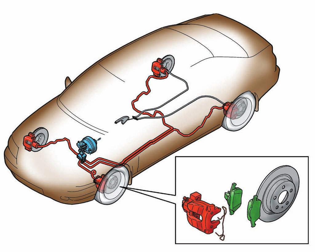 Parking Brake Lever and Cables Braking System Hydraulic Brake Line Fluid Reservoir Booster Master