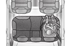 Child safety Child seat at the rear Rearward facing Forward facing Centre rear seat A child seat with a support leg must never be installed on the centre rear passenger seat.