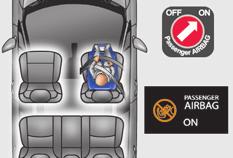 Safety Child seat in the front* Rearward facing Forward facing When a rearward facing child seat is installed on the front passenger seat, adjust the seat to the intermediate longitudinal and highest