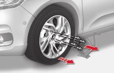 F Remove the bolts and store them in a clean place. F Remove the wheel. Ensure that the jack is stable.