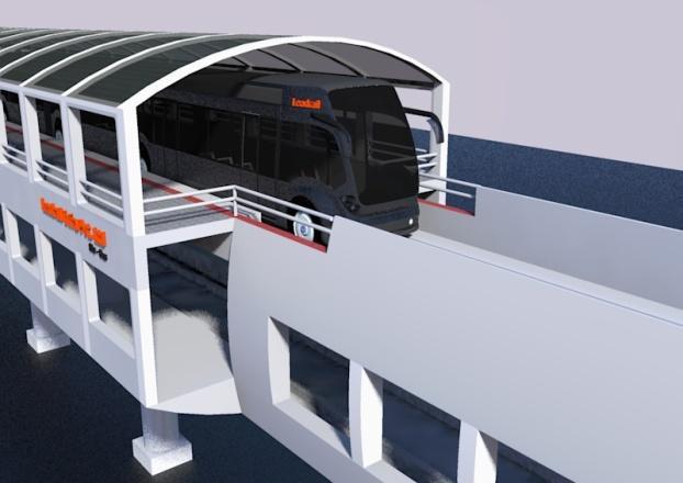 Urban Transport Solution: Bie Bus Elevated system on Roads Passes through the medians of cities Stations around 600 m interval Bi-level box superstructure Articulated Buses plying at two