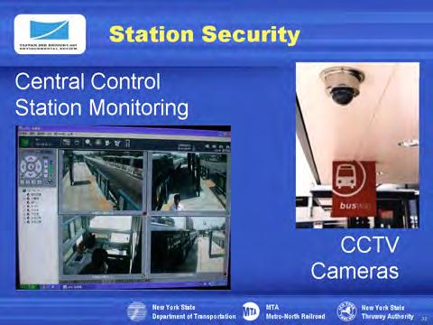 Closed circuit cameras in stations and on vehicles allow the system to be monitored from the Operations Control Center.