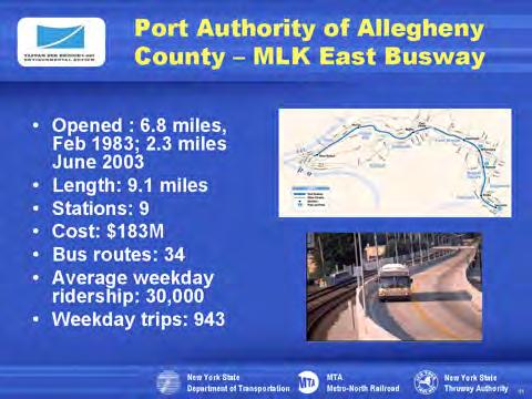 This busway opened in 2000, with 6 stations over a 5-mile length and a cost of $258 million.