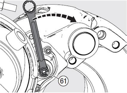 Caliper Adjuster Test Leave wrench on shear adapter (Knorr) or adjuster (Meritor) Make sure wrench is positioned so that it can move clockwise without obstruction Apply brakes with about 2 bar (30