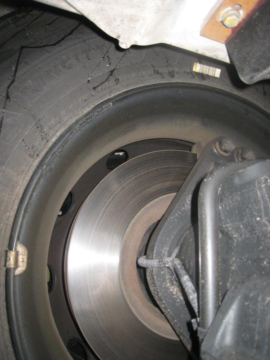 Brake Rotor Inspection Visually inspect rotor for: Wear