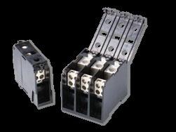 Optional power distribution block covers provide protection against accidental shorting between poles caused by loose wires, tools, or other conductive material.