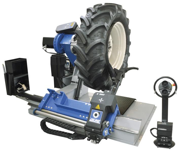 Super-automatic heavy duty truck tyre changing machine, suitable for