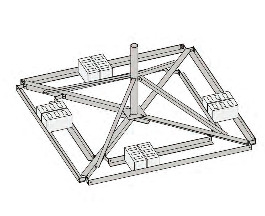 RM ROOF MOUNTS - BRM6 BRM6 NON-PENETRATING The BRM6 mount is hot-dip galvanized after fabrication for corrosion protection.