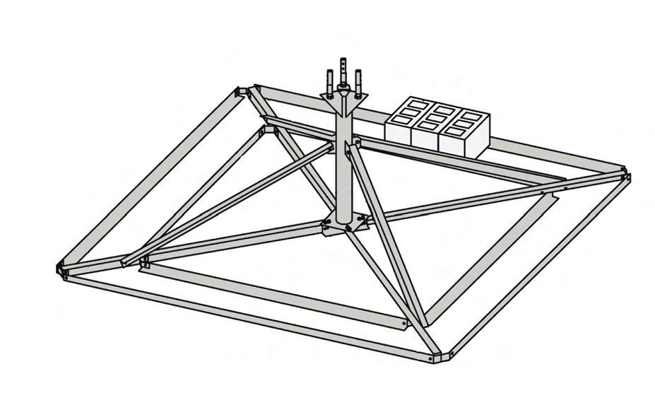 ROOF MOUNTS - 25GBRM RM 25GBRM NON-PENETRATING The 25GBRM mount is designed to support one or two 25G tower sections in a self-supporting application.