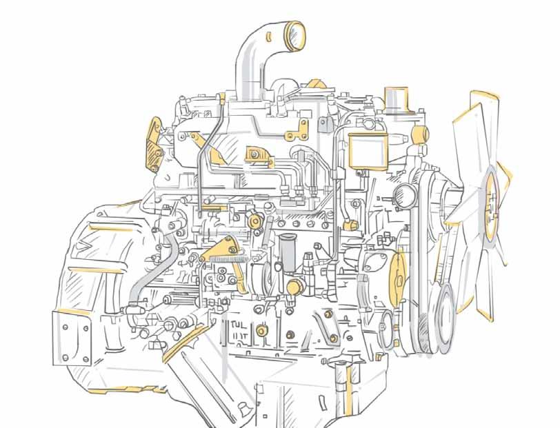 Hydraulic Excavator SY75c engine Isuzu AU-4LE2X Stage III The power for SY75C comes from an Isuzu fourcylinder four-stroke direct-injection diesel engine, featuring a high-precision filter system and