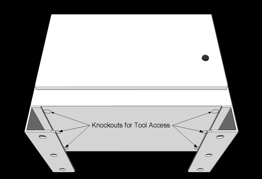 3.7.2 Pad Mounting the SimpliPhi AccESS Six 1-inch knockouts are located in the base of the AccESS for tool accessibility when mounting the AccESS to the concrete pad.
