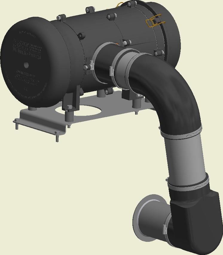 the direction of travel When mounting ensure that 0mm of clearance from the Respa filter end is maintained so as to facilitate filter exchange.