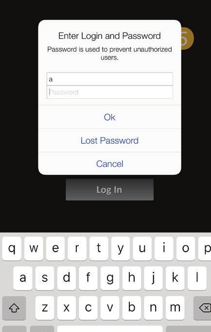 When you log in with your password, you will be able to control any lamps that you have previously secured with this password, as well as control any unlocked lamps (with a green icon).