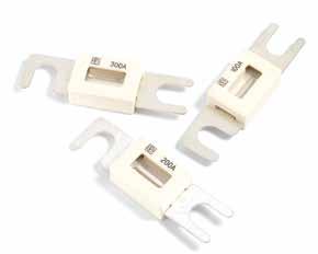 High Current Fuses Fuse Strips with Housing Rated 48V - SPECIAL PURPOSE FUSES (NOT INTENDED FOR AUTOMOTIVE OR TRUCK APPLICATIONS) Housed fuse strips for battery-powered vehicles.