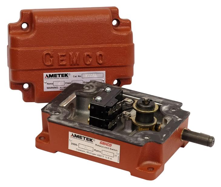 SUPERIOR DESIGN AND OPERATING FEATURES Quality parts make each Geared Rotary Limit Switch highly dependable. The limit switch s ½ input shaft drives a bronze gear which rotates the cam block.