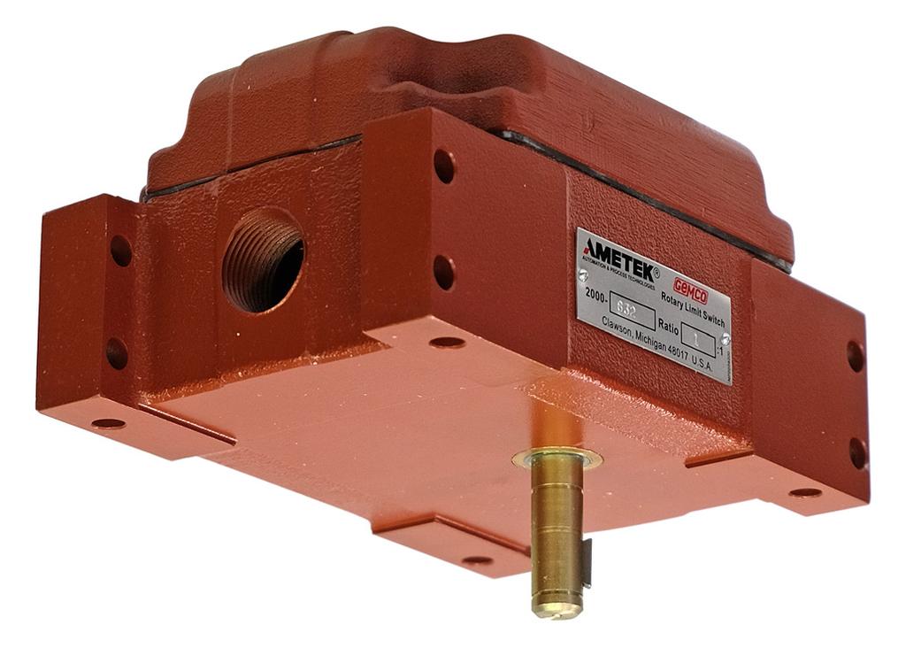 SPUR GEAR TYPE - GEARED ROTARY LIMIT SWITCHES GEMCO s Spur Gear Type Rotary Limit Switch is used in applications requiring ratios below 3:1 and 1:3 for controlling the end and/or intermediate limits