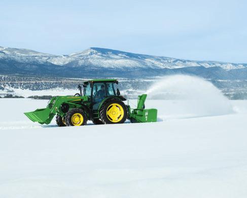5M Series Utility Tractors Winter snow removal. Summer mowing. Stall scraping, any time of year. There are some operations that simply demand a closed cab.