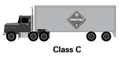 listed in classes B and C. Class B Any single vehicle with a GVWR of 26,001 pounds or more.