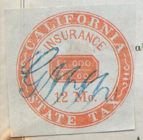 California Bill of Lading and Large Insurance Revenue Stamps of 1858 1861. II.