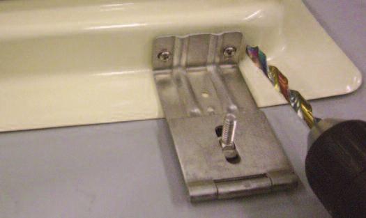 Step 11 Open the Hinge Leafs on both Hinged Brackets. Install a carriage bolt thru the slot in each Hinge Bracket.