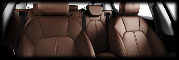 Upholstery: Speciale (STANDARD) Leather upholstery available in 3 colour choices and featuring colour