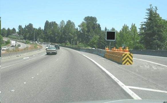 high occupancy vehicle (HOV) lane and the remaining two lanes were unrestricted.