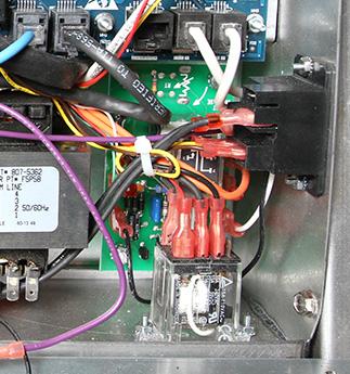 The 100-120VAC (220-240VAC on Intl. units) in the control box is supplied from the power distribution box.