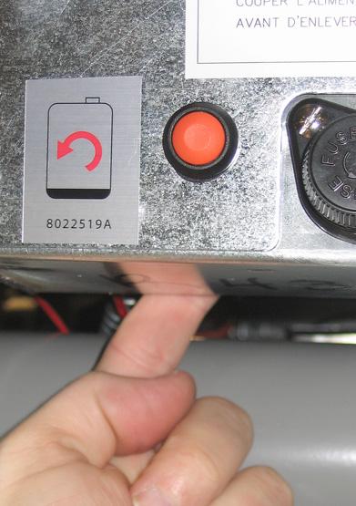 In FQE30-T models the momentary rocker switch is located directly behind the JIB reset switch (see Figure 6). ENSURE THE SWITCH IS PRESSED AND HELD FOR 60 SECONDS. 26.