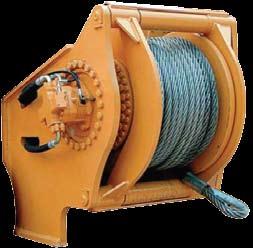 4 ft/min Cable size 36 mm - 1.4 in Weight 2,800 kg - 6,173 lb DIMENSIONS Drum diameter 530 mm - 20.