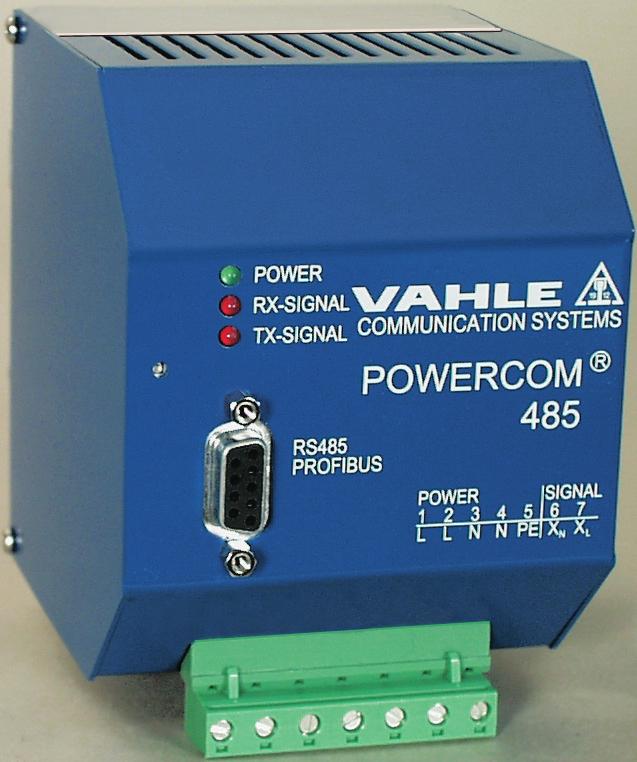 19 12 VAHLE POWERCOM 485 GENERAL INFORMATION VAHLE POWERCOM 485 Digital Data Transmission using VAHLE Conductor Systems VAHLE POWERCOM 485 is the latest development of the well-known VAHLE POWERCOM