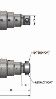 Passageways are machined into the internal components of the cylinder to allow for proper staging. These cylinder are usually specified when there is no external force to retract the cylinder.