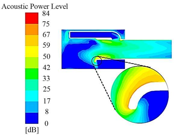 5 mm Flow characteristics of air cleaner with changed shape Figure 4: Air flow noise in normal air cleaner AIR CLEANER OPTIMIZATION THROUGHT GEOMETRY CHANGE Analysis