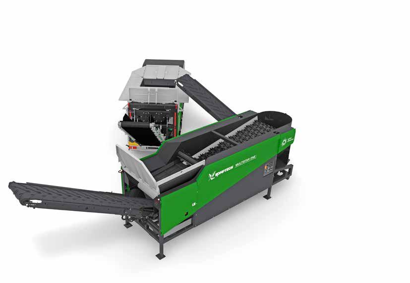 01 Power supply from the grid or the shredder 01 Return conveyor 220 swivelling, discharge heigth up to 4 m Screen with elastic stars and CLEANSTAR cleaning elements Screen deck-drive via electric
