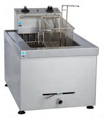 The heat is controlled by an analogue thermostat. The fryer is available in both a floor and a countertop model.