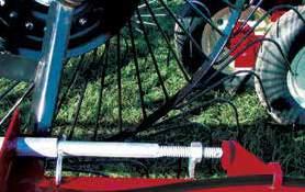 Independent rake wheel suspension allows the rake wheels to