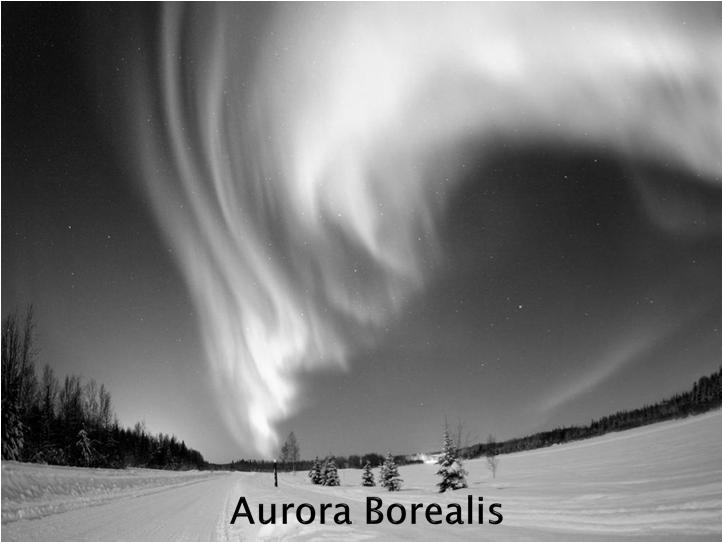 The aurora borealis is located at the north pole, because