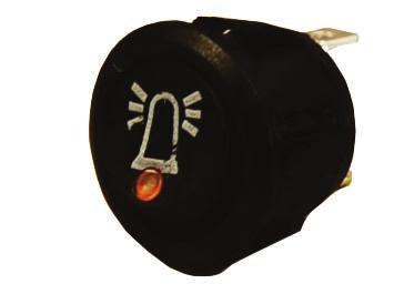 Electrical Switch Beacon Rocker 12/24V LED indicator 4.8mm blade terminals Snap fits into 20mm diameter panel hole. 10A at 12V DC rating.