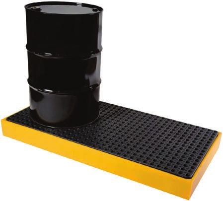 Floor Care 2 Drum Polyethylene Spill Platform Fully sealed polyethylene platform. Versatile modular system. Slip resistant removable platform. Safe working load capacity - 1350kg.