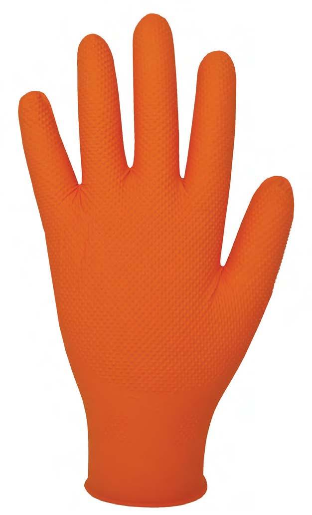 Gloves Orange Nitrile Gloves GRIP Automotive, engineering work,