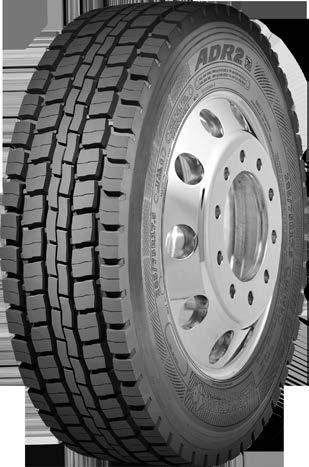 ADR2* NEW Drive axle tire for regional applications with a unique five-lug pattern Unique five-lug pattern designed to offer firm grip and cornering ability Open shoulder design ensures quicker