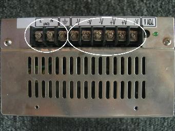 Installation Guidelines for CoolDome Power Supply Enclosure: Never apply high voltage power directly to the CoolDome Enclosure Inputs. The S-250-12 is pictured below on the side of its Terminal Block.
