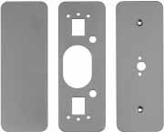 Auxiliary Hardware and General Information Cover Plates 229 Kit (For 22 Rim Device) Kit contains inside and outside plates for hinge stile cutouts, an inside plate for the the lock stile, and