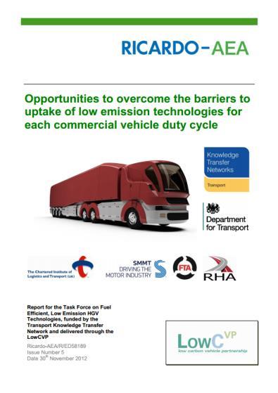 LowCVP report showed 70% of HGV Carbon from Long haul and Regional delivery MU 4% CON 16% LH 45% UD 10% RD 25% Ranking of duty cycles by CO 2 emissions share: 1. Long haul (44-46 %) 2.
