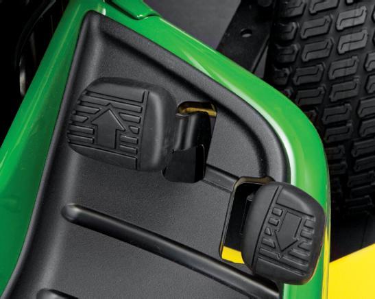 We ve changed the oil change with the John Deere Easy Change 30-Second Oil Change System on select models and implemented an ergonomic design across