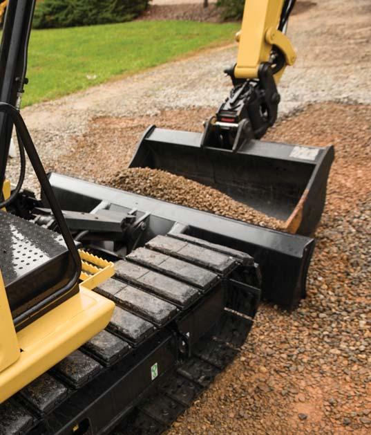 This option prevents damage to paved road surfaces and minimizes noise and vibration during travel while providing maximum stability.