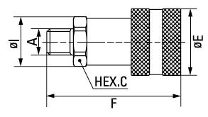 HIGH PRESSURE QUICK CONNECT COUPLERS CPW SERIES (1/4 ) CONNECTION Unit A HEX C E F I PART NO. 1/4 NPT mm 1/4 22 28 60.8 24.