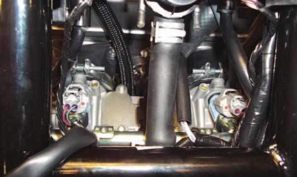 H 13 Plug the pair of PCV connectors with ORANGE colored wires in-line of the LEFT Fuel Injector